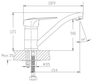 Смеситель для кухни Haiba HB4537 хром